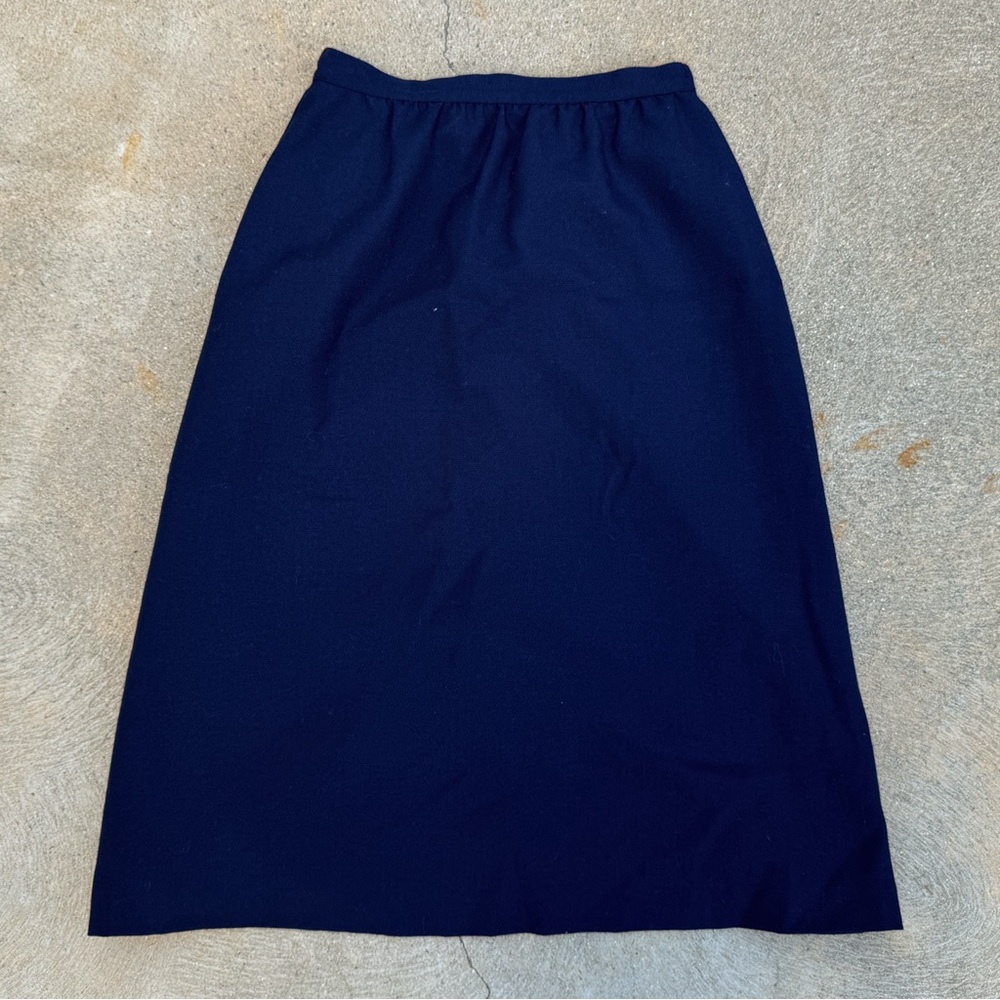 70s Navy A-Line Structured Skirt